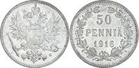 Finland 50 Penniä Coin, Nicholas II, Helsinki, Silver -