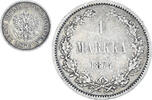 Finland Markka Coin, Alexander II, Helsinki, Silver, KM:3.2 -