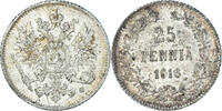 Finland 25 Penniä Coin, Nicholas II, Helsinki, Silver -