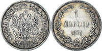 Finland Markka Coin, Alexander II, Helsinki, Silver, KM:3.2 -