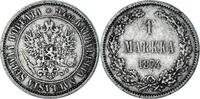 Finland Markka Coin, Alexander II, Helsinki, Silver, KM:3.2 -