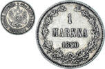 Finland Markka Coin, Alexander III, Helsinki, Silver, KM:3.2 -