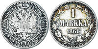 Finland Markka Coin, Alexander II, Helsinki, Silver, KM:3.1 -