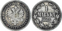 Finland Markka Coin, Alexander II, Helsinki, Silver, KM:3.1 -