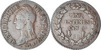 France 5 Centimes Coin, Dupré, Strasbourg, Copper, KM:640.4 -