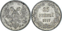 Finland 25 Penniä Coin, Nicholas II, Helsinki, Silver, KM:19 -