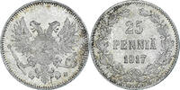 Finland 25 Penniä Coin, Nicholas II, Helsinki, Silver, KM:19 -