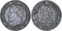 France Centime Coin, Napoleon III, Bordeaux, Bronze -
