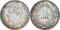 France 20 Centimes Coin, Napoleon III, Paris, Silver -