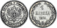 Finland Markka Coin, Alexander II, Helsinki, Silver, KM:3.2 -