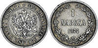 Finland Markka Coin, Alexander II, Helsinki, Silver, KM:3.2 -
