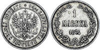 Finland Markka Coin, Alexander II, Helsinki, Silver, KM:3.2 -