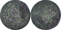 France Double Tournois Coin, Henri IV, Paris, Silver -