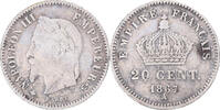 France 20 Centimes Coin, Napoleon III, Paris, Silver -