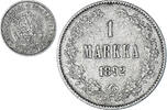 Finland Markka Coin, Alexander III, Helsinki, Silver, KM:3.2 -