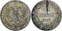 Finland 25 Penniä Coin, Helsinki, Silver, KM:19 -