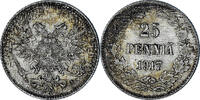 Finland 25 Penniä Coin, Helsinki, Silver, KM:19 -