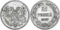 Finland 25 Penniä Coin, Helsinki, Silver, KM:19 -