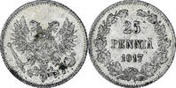 Finland 25 Penniä Coin, Helsinki, Silver, KM:19 -