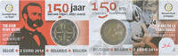 Belgium 2 Euro 150 ans de la Croix Rouge, Royal Belgium Mint, Coin Card. -