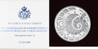San Marino 10 Euro Monetary Union, Proof, Silver -