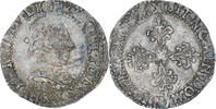 France 1/2 Franc au col plat Henri III, Bordeaux, Silver -