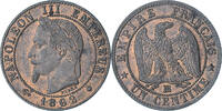 France 1 Centime Napoleon III, Strasbourg, Bronze -