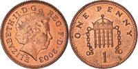 Great Britain Penny Coin, Copper Plated Steel -
