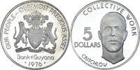 Guyana 5 Dollars Coin, Franklin Mint, BE, Silver, KM:43a -