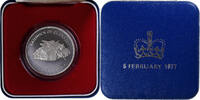 Guernsey 25 Pence Coin, Elizabeth II, Heaton, BE, Silver -