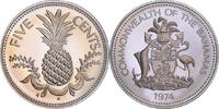 Bahamas 5 Cents Coin, Elizabeth II, Franklin Mint, U.S.A., BE -
