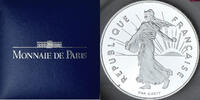 France 5 Francs Coin, Semeuse, Paris, BE, Nickel Clad -