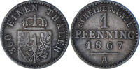 German States Pfennig Coin, PRUSSIA, Wilhelm I, Berlin -