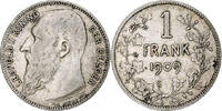 Belgium Franc Coin, Leopold II, Silver, KM:57.1 -