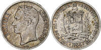 Venezuela Bolivar Coin, Philadelphia, Silver, KM:37 -