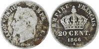 France 20 Centimes Coin, Napoleon III, Paris, Silver, KM:805.1 -