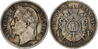 France Franc Coin, Napoleon III, Paris, Silver, KM:806.1 -