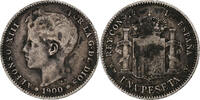 Spain Peseta Coin, Alfonso XIII, Madrid, Silver, KM:706 -