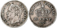 France 20 Centimes Napoleon III, Paris, Silver, KM:808.1 -