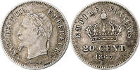 France 20 Centimes Napoleon III, Strasbourg, Silver -