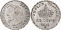 France 20 Centimes Napoleon III, Paris, Silver, KM:808.1 -