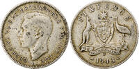 Australia Sixpence George VI, Denver, Silver, KM:38 -
