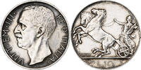 Italy 10 Lire Vittorio Emanuele III, Rome, Silver, KM:68.1 -