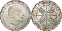 Spain 100 Pesetas Caudillo and regent, Madrid, Silver, KM:797 -
