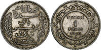 Tunisia Franc Muhammad al-Nasir Bey, Paris, Silver, KM:238 -