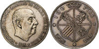 Spain 100 Pesetas Caudillo and regent, Madrid, Silver, KM:797 -