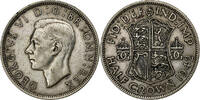 Great Britain 1/2 Crown George VI, Silver, KM:856 -