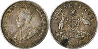 Australia Threepence George V, Melbourne, Silver, KM:24 -