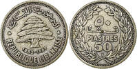 Lebanon 50 Piastres Utrecht, Silver, KM:17 -