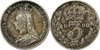 Great Britain 3 Pence Victoria, Silver, KM:758 -